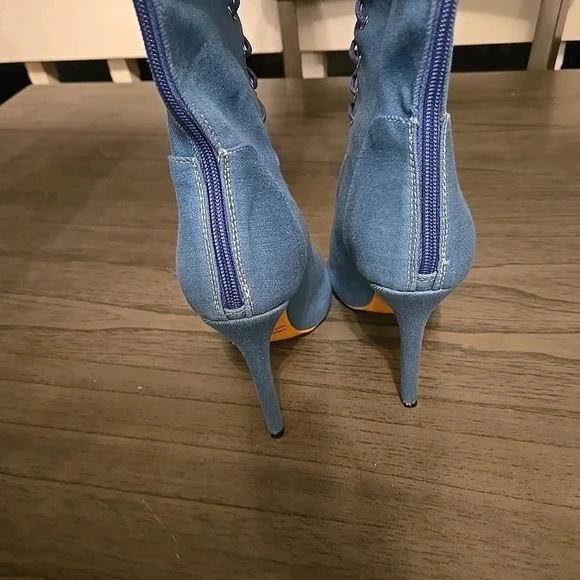 Stylish Blue Over-the-Knee Boots - Picture 4 of 4